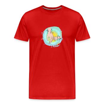 mains fleuries sans texte - T-shirt bio Premium Homme - rouge - Devant - Damien (186cm)