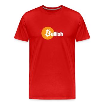 Bitcoin haussier - T-shirt bio Premium Homme - rouge - Devant - Damien (186cm)