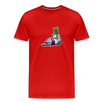 Grenouille à huile - T-shirt bio Premium Homme - rouge - Devant - Damien (186cm)