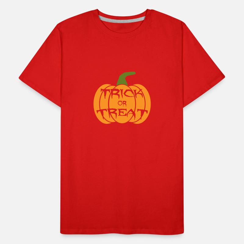 Süßigkeiten oder Streich Kürbis Männer Premium Bio T-Shirt