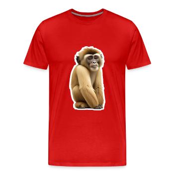 Gibbon Affe - Männer Premium Bio T-Shirt - Rot - Vorne - Damien (186cm)