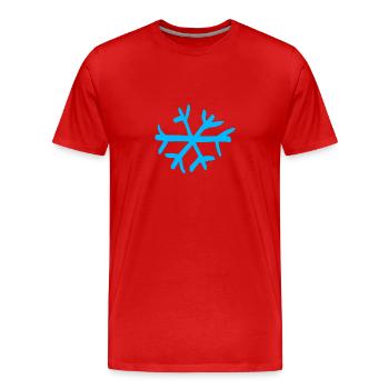Flocon de neige bleu - T-shirt bio Premium Homme - rouge - Devant - Damien (186cm)