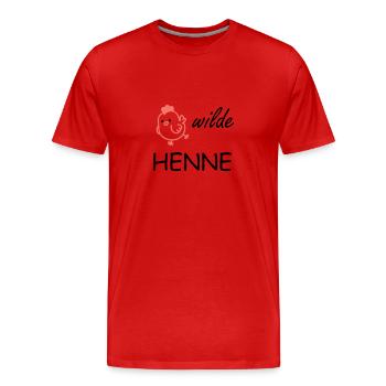 wild hen - Men's Premium Organic T-Shirt - red - Front - Damien (186cm)