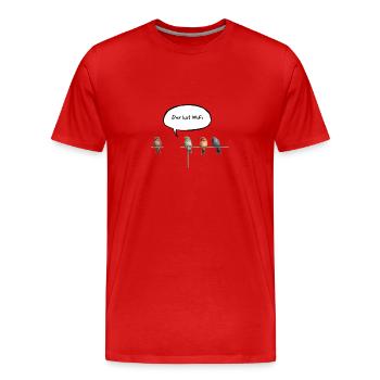 Der hat WiFi - Deutsch - Männer Premium Bio T-Shirt - Rot - Vorne - Damien (186cm)