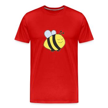 Dicke Hummel - Männer Premium Bio T-Shirt - Rot - Vorne - Damien (186cm)