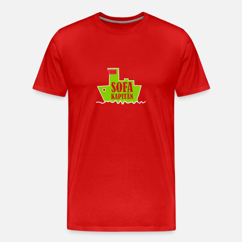 Sofakapitän couchpotato ruhig Wohlfühlpullover - Männer Premium Bio T-Shirt - Rot