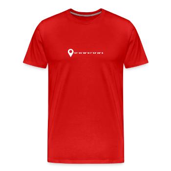 Ahlen Koordinaten - Männer Premium Bio T-Shirt - Rot - Vorne - Damien (186cm)