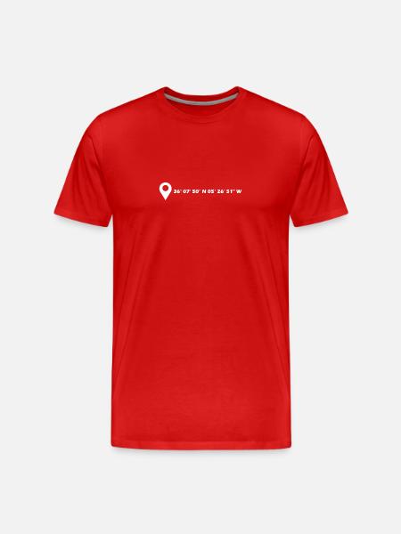 Coordonnées d’Algésiras - T-shirt bio Premium Homme - rouge