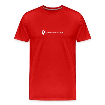 Dos Hermanas Koordinaten - Männer Premium Bio T-Shirt - Rot - Vorne - Damien (186cm)
