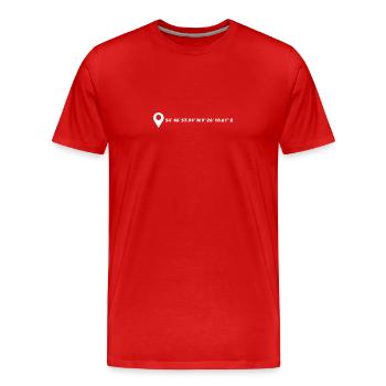 Flensburg Koordinaten - Männer Premium Bio T-Shirt - Rot - Vorne - Damien (186cm)