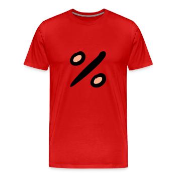 Prozent Symbol. % Zeichen. Handgezeichnet. - Männer Premium Bio T-Shirt - Rot - Vorne - Damien (186cm)