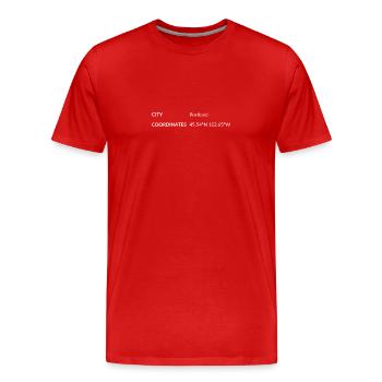 Portland Oregon USA Koordinaten - Männer Premium Bio T-Shirt - Rot - Vorne - Damien (186cm)