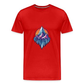 Eisberge Symbol Berge - Männer Premium Bio T-Shirt - Rot - Vorne - Damien (186cm)
