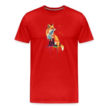 Renard roux - T-shirt bio Premium Homme - rouge - Devant - Damien (186cm)