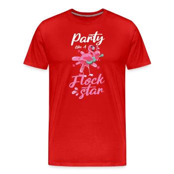 Pool Water Flamingo Sun - Men's Premium Organic T-Shirt - red - Front - Damien (186cm)