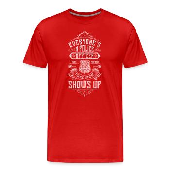 Police Law Crime Handcuffs - Men's Premium Organic T-Shirt - red - Front - Damien (186cm)