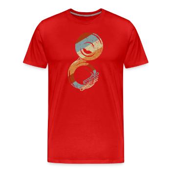 Retro Sousaphone Marching Band Brass Instrument - Men's Premium Organic T-Shirt - red - Front - Damien (186cm)