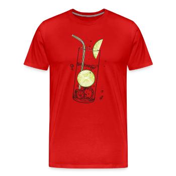 Limetten Limonade Sommer Limo - Männer Premium Bio T-Shirt - Rot - Vorne - Damien (186cm)