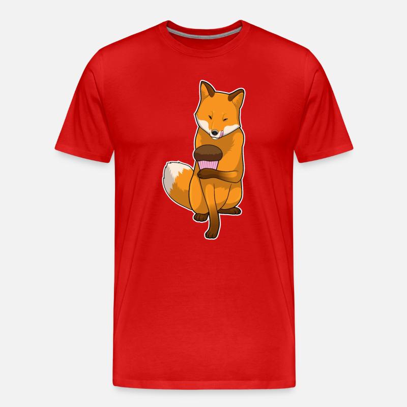 Fuchs Muffin - Männer Premium Bio T-Shirt - Rot