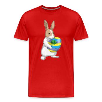 Bunny Easter Pacifier - Men's Premium Organic T-Shirt - red - Front - Damien (186cm)