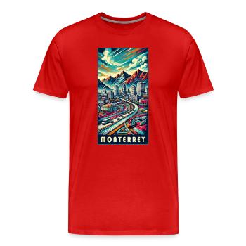 Monterrey Mexiko Stadt Reise Design - Männer Premium Bio T-Shirt - Rot - Vorne - Damien (186cm)