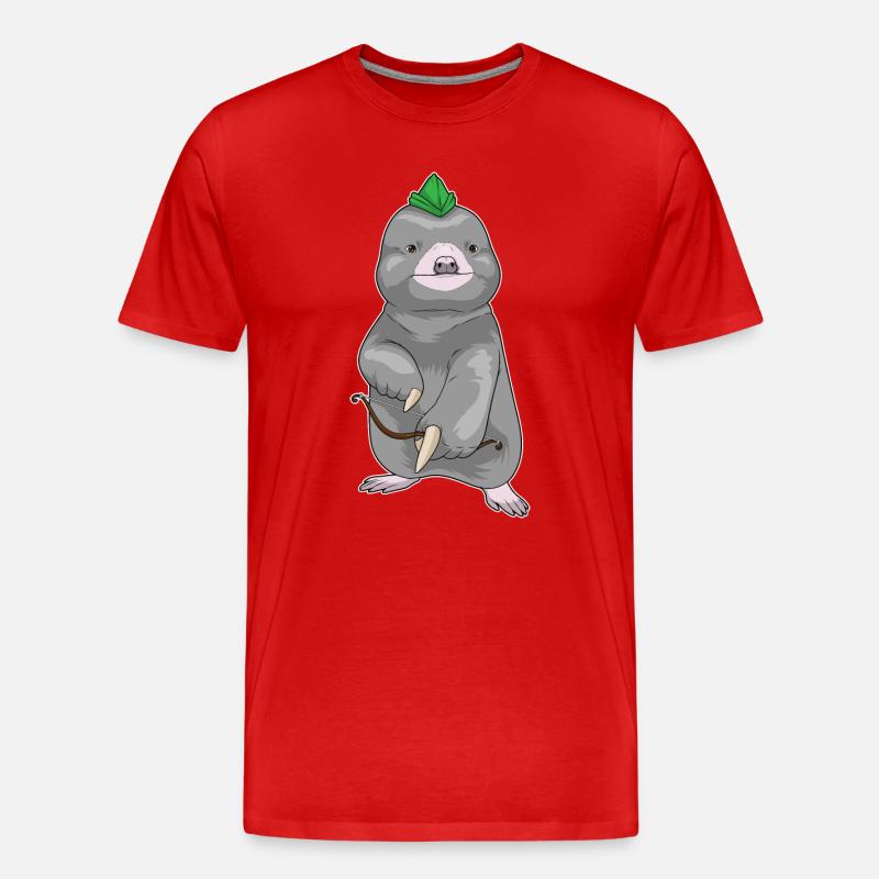 Maulwurf Bogenschütze Bogen - Männer Premium Bio T-Shirt - Rot
