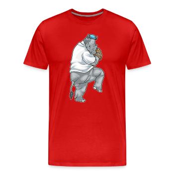 Rhino Baseball Gant de baseball - T-shirt bio Premium Homme - rouge - Devant - Damien (186cm)