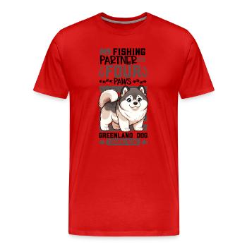 Angeln und Greyhound - Männer Premium Bio T-Shirt - Rot - Vorne - Damien (186cm)