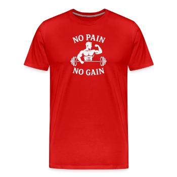 Kraftspruch Pas de douleur pas de gain - T-shirt bio Premium Homme - rouge - Devant - Damien (186cm)
