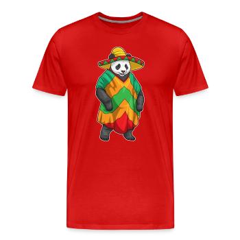 Panda Sombrero - Men's Premium Organic T-Shirt - red - Front - Damien (186cm)