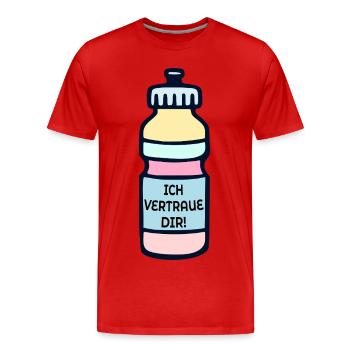 Trinkflasche Sport Ausdauer Vertrauen - Männer Premium Bio T-Shirt - Rot - Vorne - Damien (186cm)