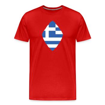 Drapeau de la Grèce Hellas Athènes Drapeau grec - T-shirt bio Premium Homme - rouge - Devant - Damien (186cm)