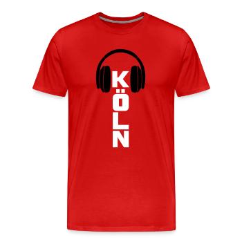 Köln City DJ Music Dubstep Shirt - Männer Premium Bio T-Shirt - Rot - Vorne - Damien (186cm)