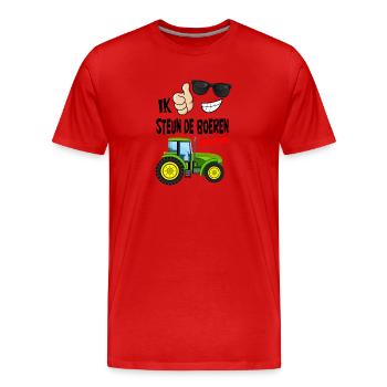 Bauern protestieren mit genug ist genug für die Bauern - Männer Premium Bio T-Shirt - Rot - Vorne - Damien (186cm)