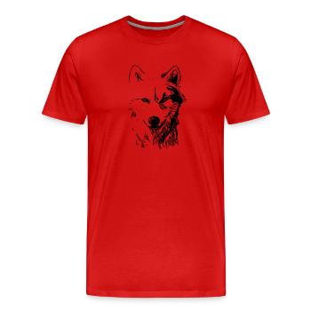 Portrait de chien vintage pour les propriétaires de chiens - T-shirt bio Premium Homme - rouge - Devant - Damien (186cm)