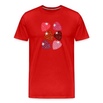 strawberries - Männer Premium Bio T-Shirt - Rot - Vorne - Damien (186cm)