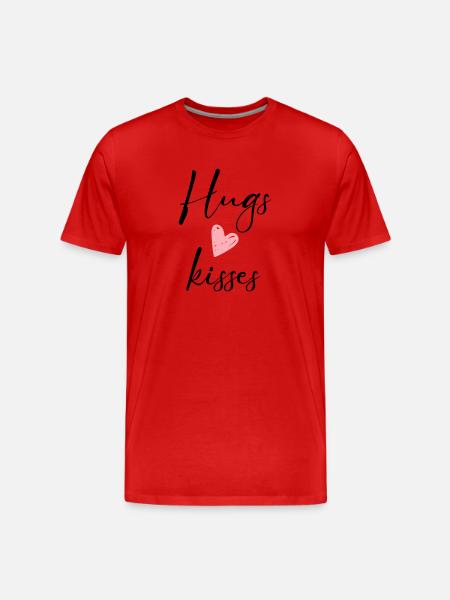 hugs & kisses - Men's Premium Organic T-Shirt - red