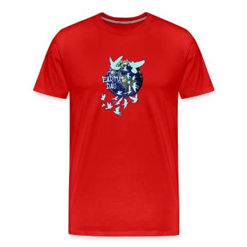 earth day,tauben, taube, vögel, vogelschwarm,erde - Männer Premium Bio T-Shirt - Rot - Vorne - Damien (186cm)