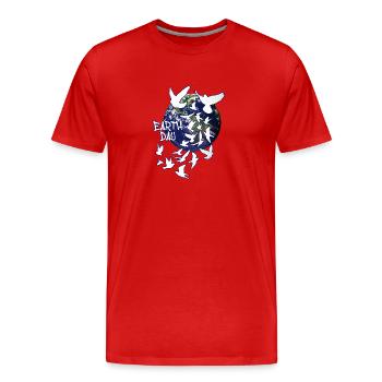 earth day,tauben, taube, vögel, vogelschwarm,erde - Männer Premium Bio T-Shirt - Rot - Vorne - Damien (186cm)
