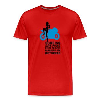 prinz auf dem motorrad - Männer Premium Bio T-Shirt - Rot - Vorne - Damien (186cm)