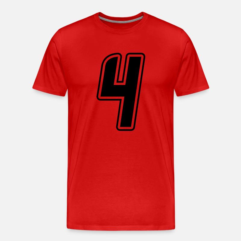 Startnummer 4 - Männer Premium Bio T-Shirt - Rot