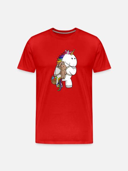 Oster Comic Einhorn - Männer Premium Bio T-Shirt - Rot
