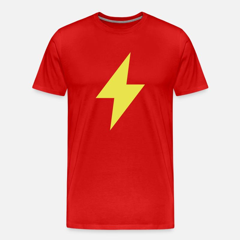 Blitz Symbol - Thunder - Flash - Männer Premium Bio T-Shirt - Rot