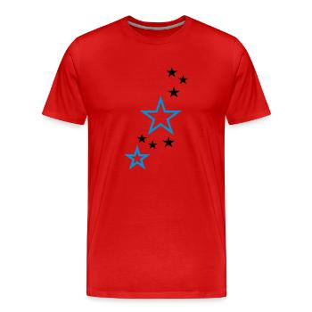 Stars - Männer Premium Bio T-Shirt - Rot - Vorne - Damien (186cm)