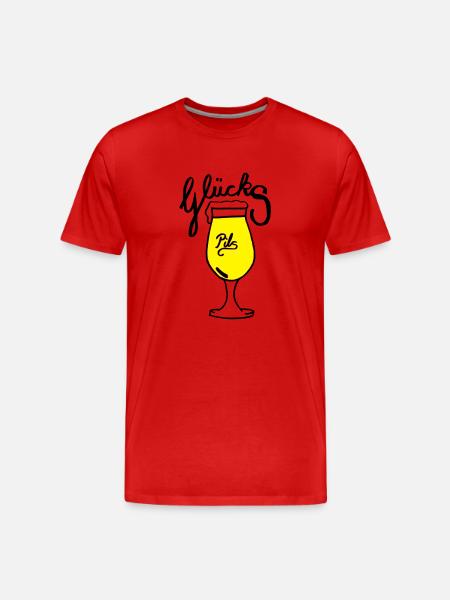 Glückspils - Männer Premium Bio T-Shirt - Rot