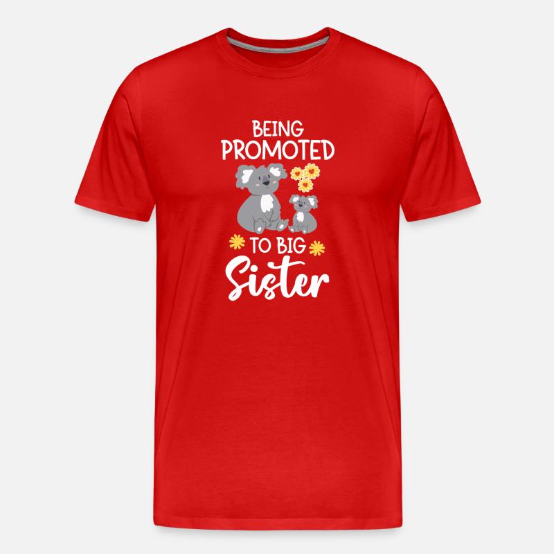Befördert Zur Großen Schwester - Männer Premium Bio T-Shirt - Rot