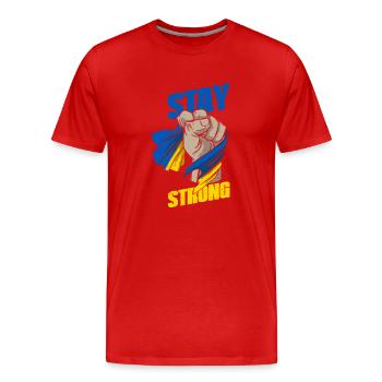 Restez fort Ukraine drapeau Ukrajina - T-shirt bio Premium Homme - rouge - Devant - Damien (186cm)