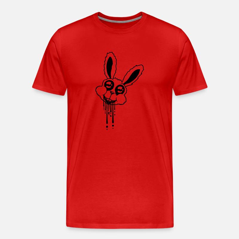Kopf Hase Blut - Männer Premium Bio T-Shirt - Rot