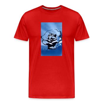 Fleur de ciel bleu foncé - T-shirt bio Premium Homme - rouge - Devant - Damien (186cm)