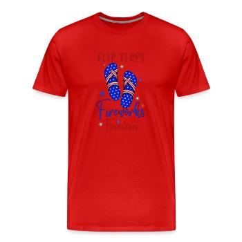 Flip Flops Fireworks Freedom - Men's Premium Organic T-Shirt - red - Front - Damien (186cm)